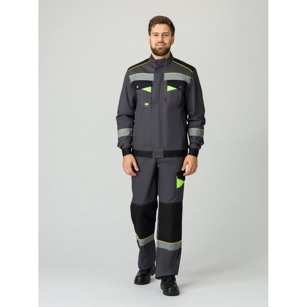 Изображение товара Костюм с брюками Факел Ховард-1 темно-серый/черный/лимонный 52-54