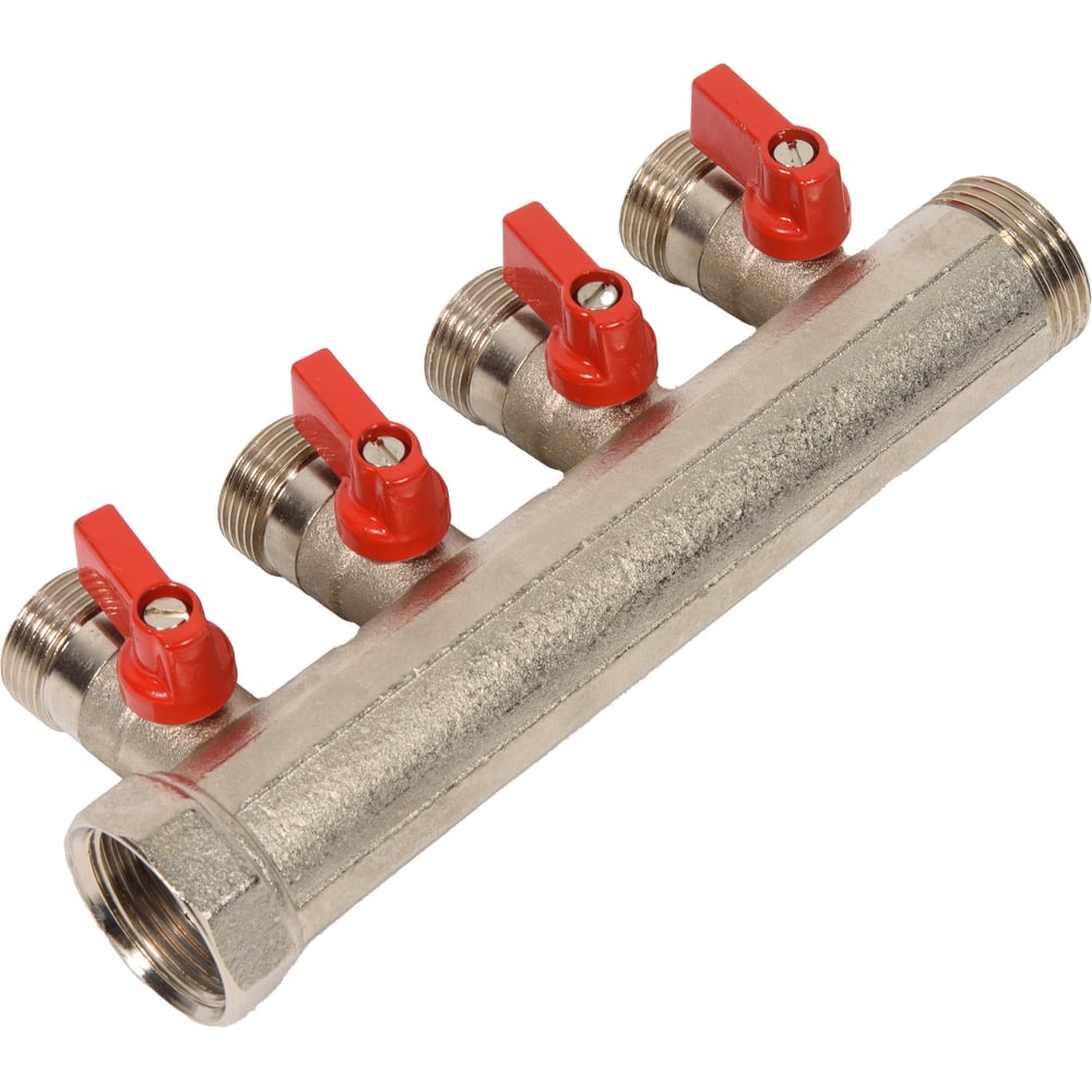Изображение товара Коллектор HENCO 1" с шаровыми кранами 3/4"НР