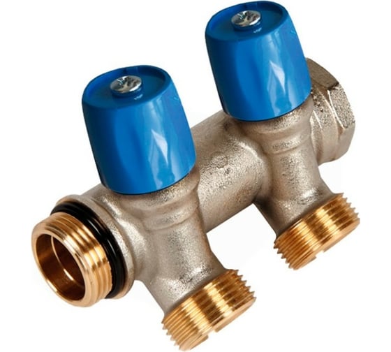 Изображение товара Коллектор HENCO VBS с синими вентилями, 3/4"НР под евроконус, 3/4" - 2xEK VBS050502-BL