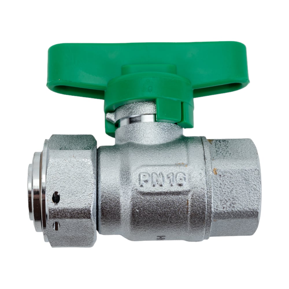 Изображение товара Шаровой кран FAR хром с обратным клапаном 1/2'ВР - 3/4" накидная гайка