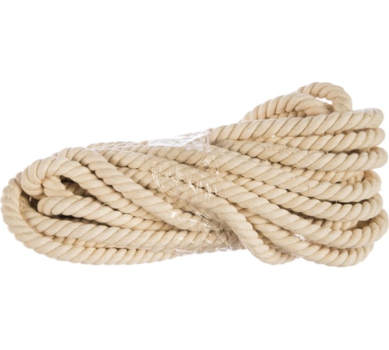 Изображение товара Х/б веревка СИБРТЕХ D 12 мм, L 11 м, крученая, 299 кгс Рос 94002