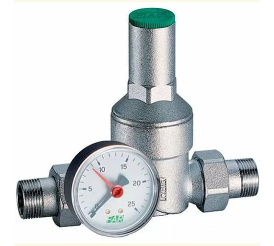 Изображение товара Редуктор FAR хром, 1 1/4" НР-НР, с манометром FA 2815 114