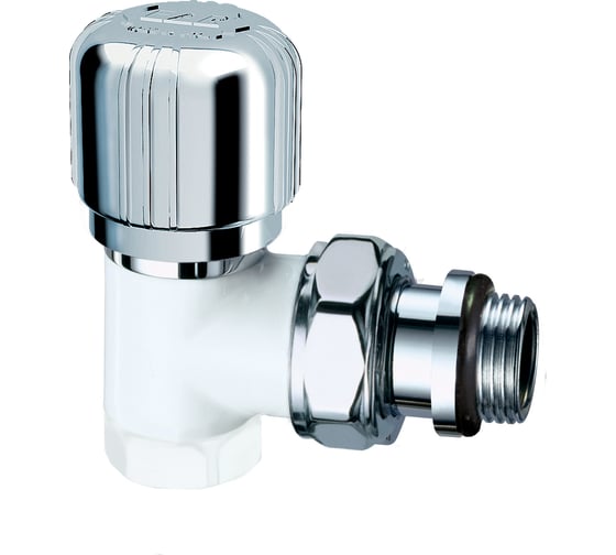 Изображение товара Вентиль термостатический угловой FAR Lady, 1/2" ВР серебр.-бел.эмаль, EPDM FL 0119 12P