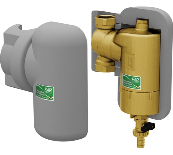Изображение товара Грязеуловитель FAR в теплоизоляции, с магнитными вставками, поворотное соединение 3/4" ВВ FA 2213 34