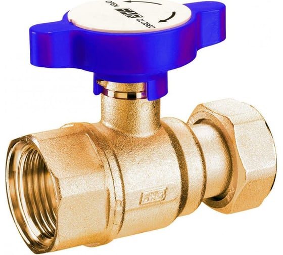 Изображение товара Шаровой кран FAR 3/4, латунный, с накидной гайкой, 1, синяя ручка FS 3053 134B