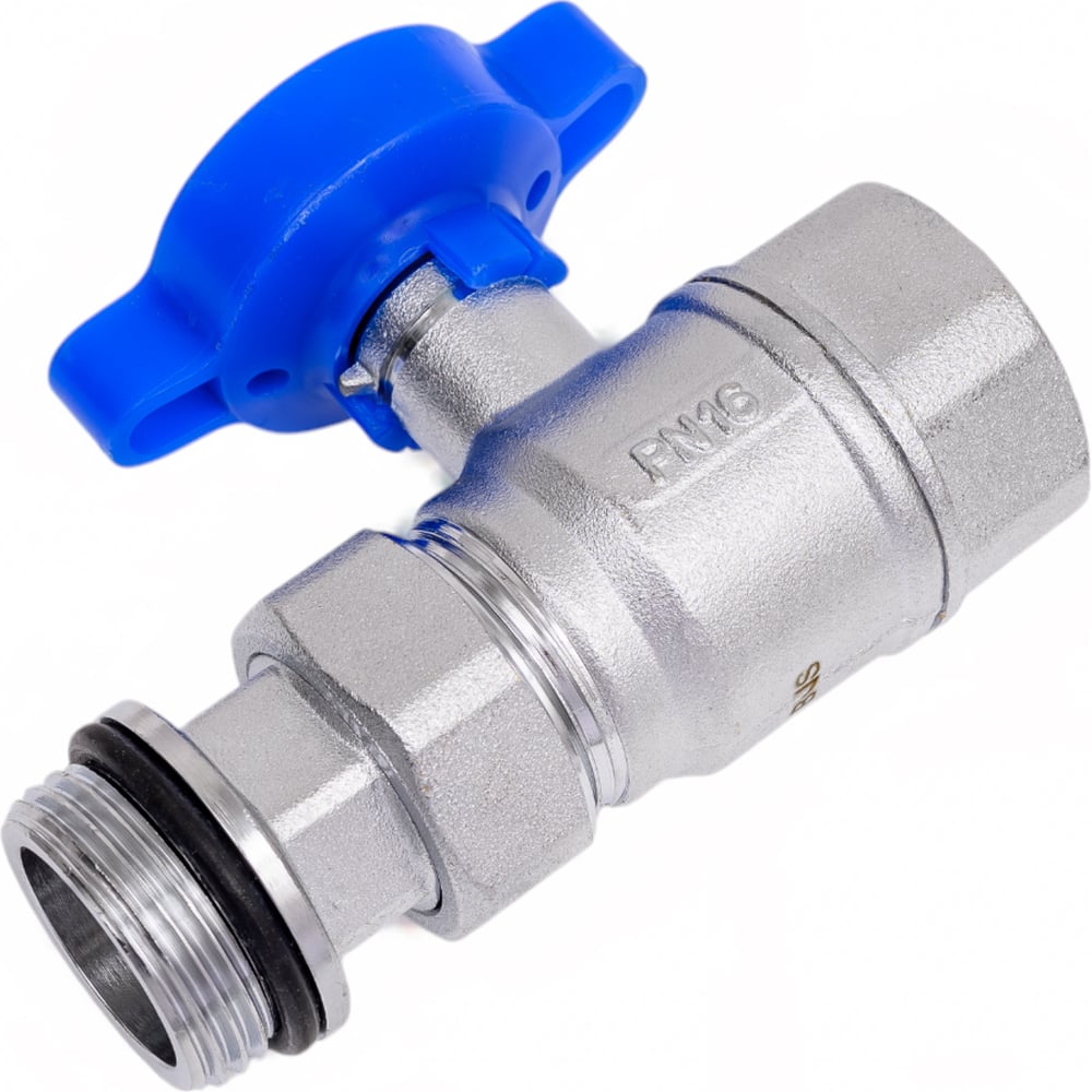 Изображение товара Шаровой кран под термометр FAR 1"ВР с синей ручкой и латунным корпусом