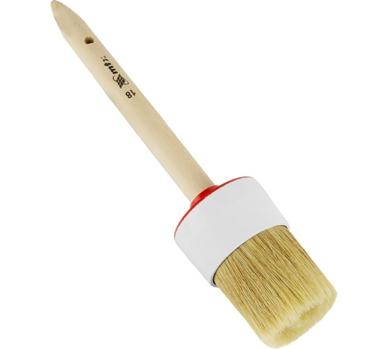 Изображение товара Круглая кисть MTX №18, натуральная щетина, деревянная ручка// 82088