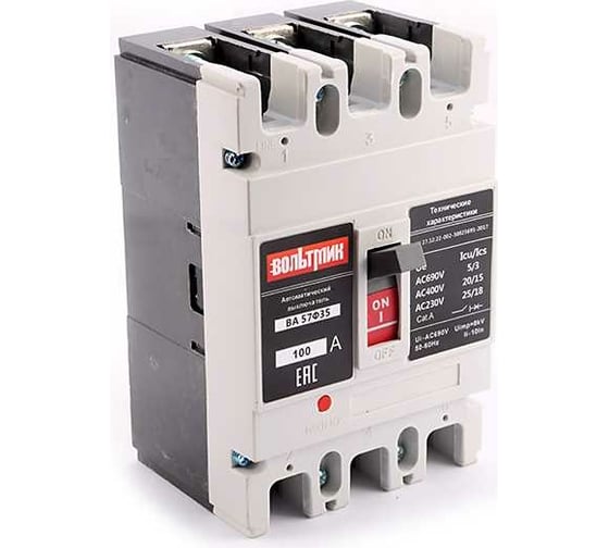 Изображение товара Автоматический выключатель ВТМ (S) ВА 57Ф35 340010 100А 1000 00021090 ВТМ00021090