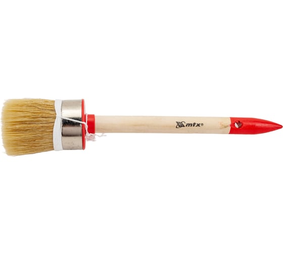 Изображение товара Круглая кисть MTX Профи №12, натуральная щетина, деревянная ручка / 82048