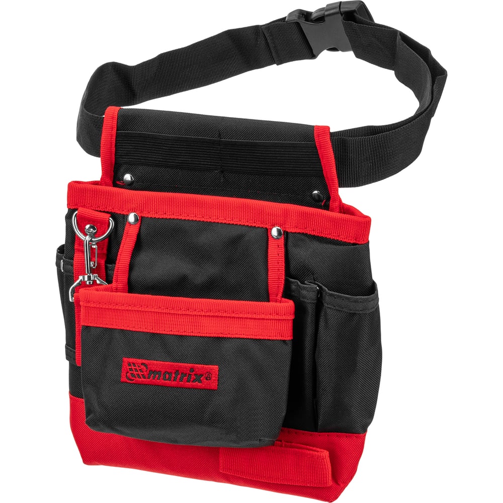 Изображение товара Сумка-пояс одинарная MATRIX 90241 с 7 карманами, синтетика, черный/красный Изображение товара Сумка-пояс одинарная MATRIX 90241 с 7 карманами, синтетика, черный/красный