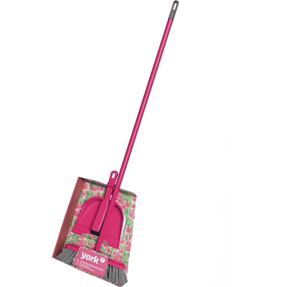 Изображение товара Набор для подметания YORK Комби щетка с рукояткой 110 см совок и смётка