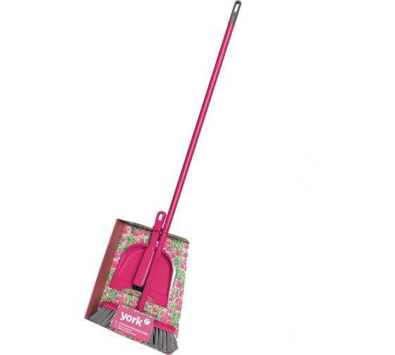 Изображение товара Набор для подметания YORK Комби (щётка с рукояткой 110 см, щётка-смётка+совок) 082010