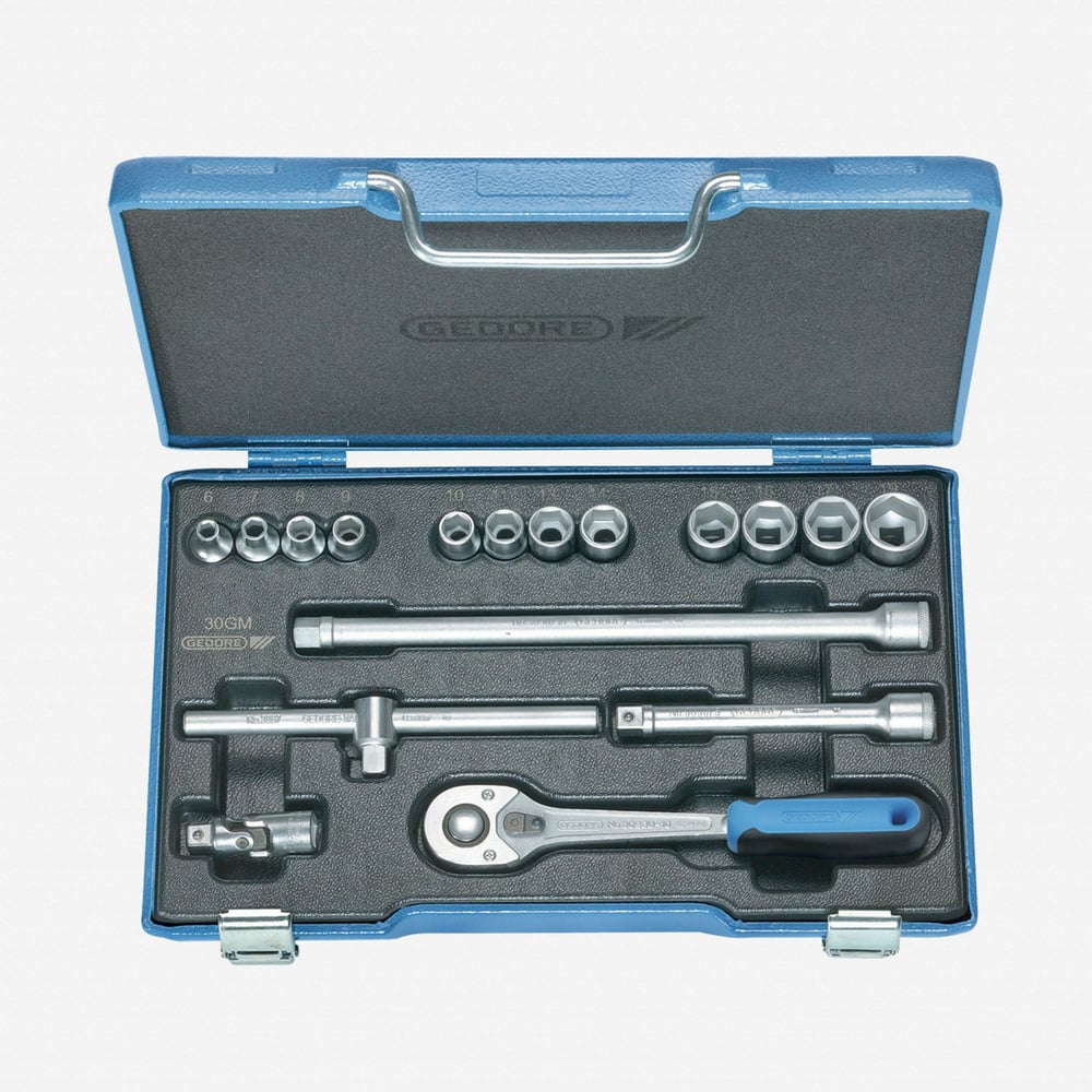 Изображение товара Набор торцевых головок GEDORE 3/8 6-19 мм 17 шт для слесарных работ