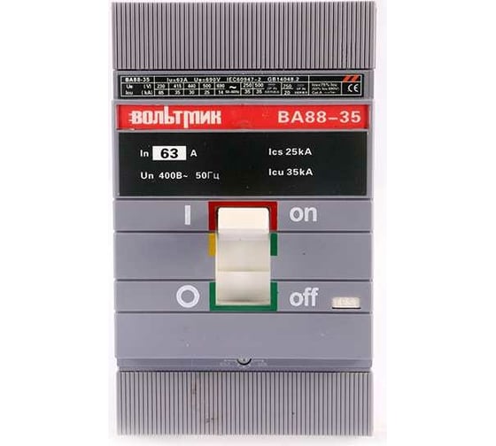 Изображение товара Автоматический выключатель ВТМ (S) ВА 88-35 3Р, 63А, 35кА ВТМ00027879