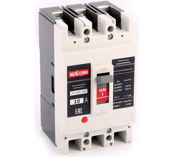 Изображение товара Автоматический выключатель ВТМ (S) АЕ 2046 -10Б 10А ВТМ00021062