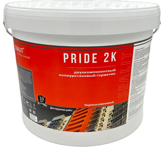 Изображение товара Двухкомпонентный полиуретановый герметик для межпанельных швов Sealit Pride белый 6,2 кг 2105