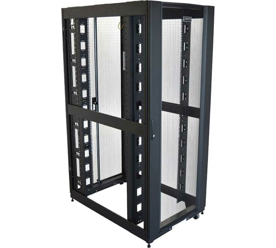 Изображение товара Шкаф LANMASTER DCS 42U 800x1200 мм, с перфорированными дверьми, без боковых панелей, черный LAN-DC-CBP-42Ux8x12