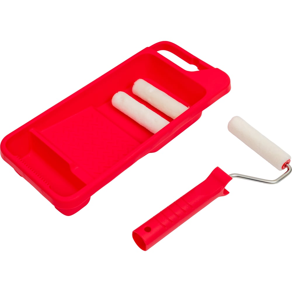 Изображение товара Малярный набор VIRTUS ванночка ручка 3 мини-валика велюр 110 мм