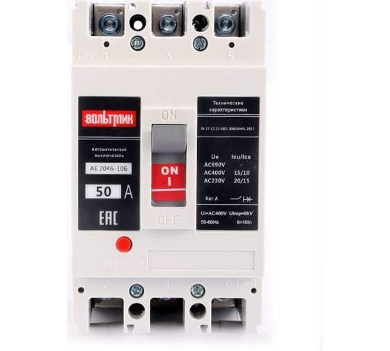Изображение товара Автоматический выключатель ВТМ (S) АЕ 2046 -10Б 50А ВТМ00021069