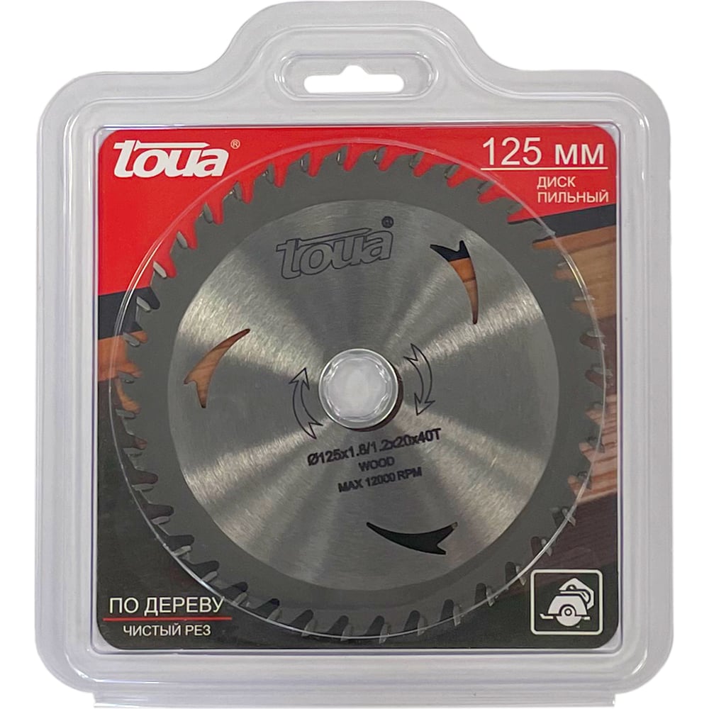 Изображение товара Пильный диск TOUA TDW1252040 125 мм с 40 зубьями для чистого реза по дереву