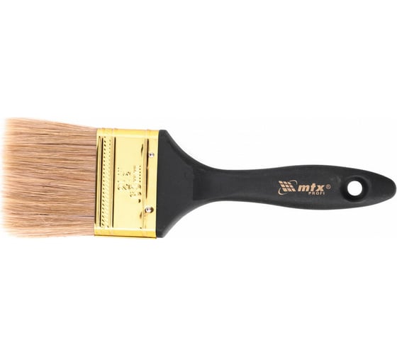 Изображение товара Плоская кисть Профи 2,5 MTX натуральная щетина, пластмассовая ручка// 83163