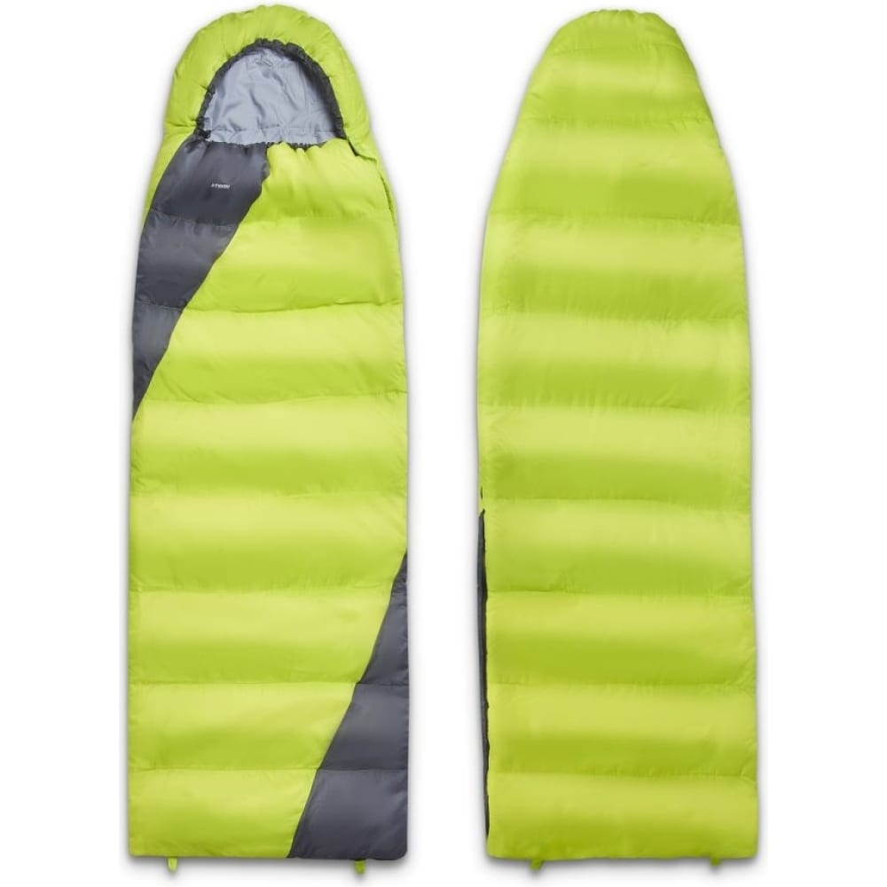 Левый туристический спальный мешок ATEMI, размер 380х265, цвет зеленый/серый 00-00008419 Quilt 300LN - фото 1