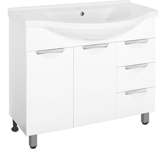 Изображение товара Тумба Style Line "Жасмин 100" (3 ящ.) под умывальник Эльбрус 100 ЛС-00000585