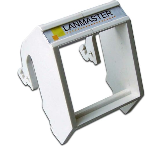 Изображение товара Рамка на DIN-рейку для установки вставок и электромодулей Lanmaster 45x45, белая LAN-DRF-45x45-WH