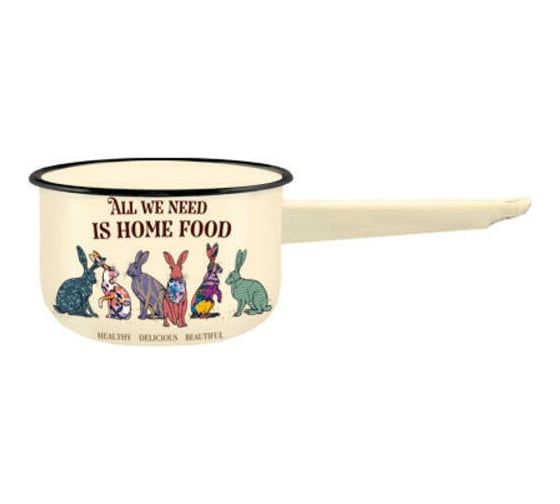 Изображение товара Эмалированный ковш appetite 1.5 л цилиндрический без крышки Зайцы 1с42с Зайцы