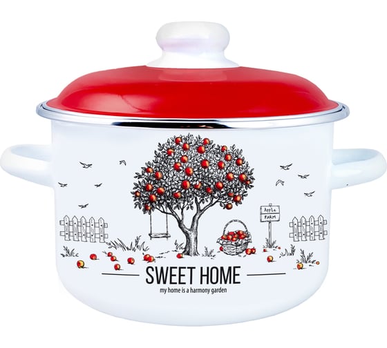 Изображение товара Эмалированная цилиндрическая кастрюля appetite Apple Tree 3 л 6RD181M Apple Tree