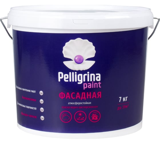 Изображение товара Фасадная акриловая краска PELLIGRINA PAINT белоснежная, 7 кг 231204