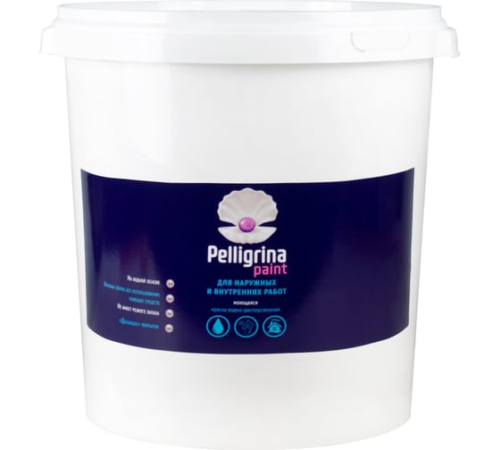 Изображение товара Акриловая краска PELLIGRINA PAINT для наружных и внутренних работ, моющаяся, белоснежная, 45 кг 231217