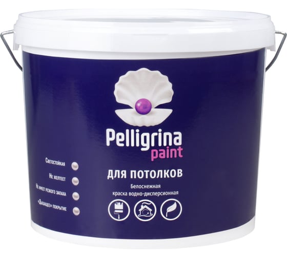 Изображение товара Акриловая краска для потолков PELLIGRINA PAINT белоснежная, 7 кг 231229