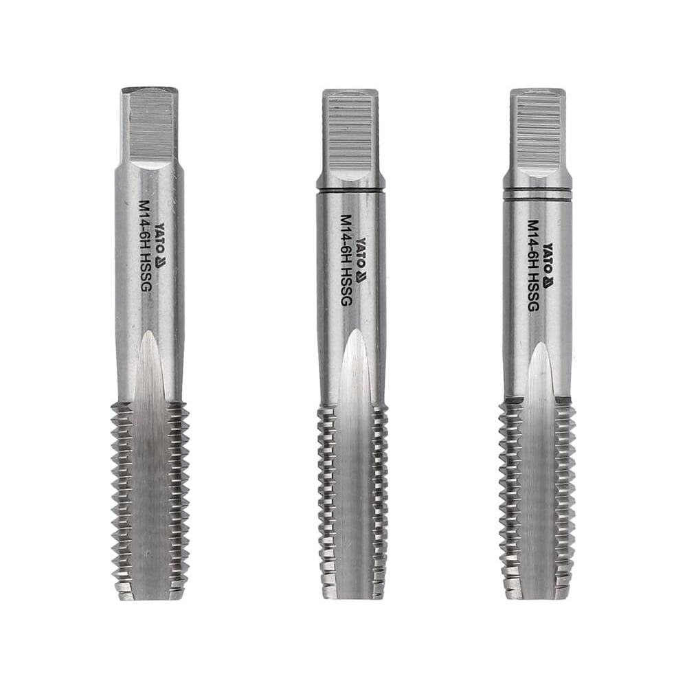 Изображение товара Набор метчиков YATO М14x2,00 HSS М2 3 шт. для металлов профессиональный