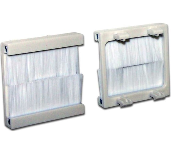 Изображение товара Вставка с черным щеточным вводом LANMASTER, 45x45 LAN-SIP-23BR-BK