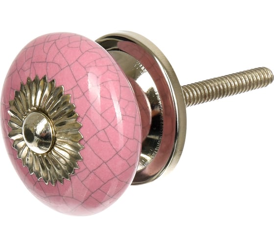 Изображение товара Керамическая ручка для мебели Blumen Haus Драже цвет розовый 66159