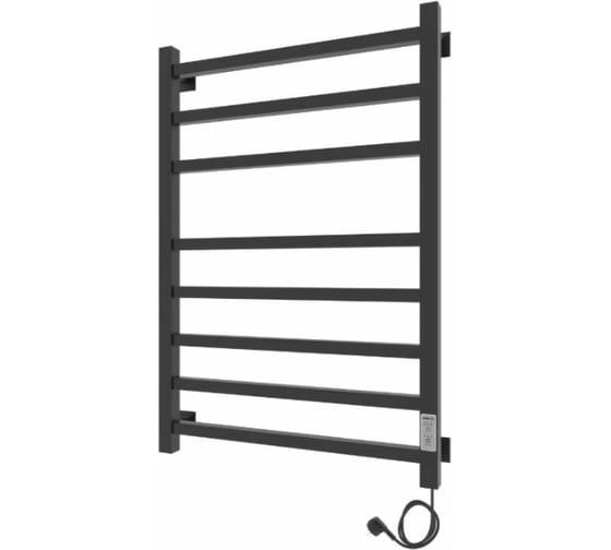 Изображение товара Электрический полотенцесушитель Ника кабельный STEP-2 80/50 RAL9005 черный матовый правый тэн STEP-2 80/50 черн мат прав