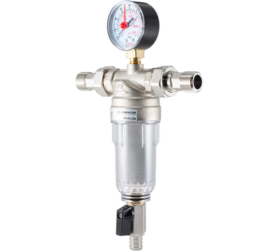 Изображение товара Фильтр промывной с манометром для холодной воды PROFACTOR 1/2" PF FS 238G