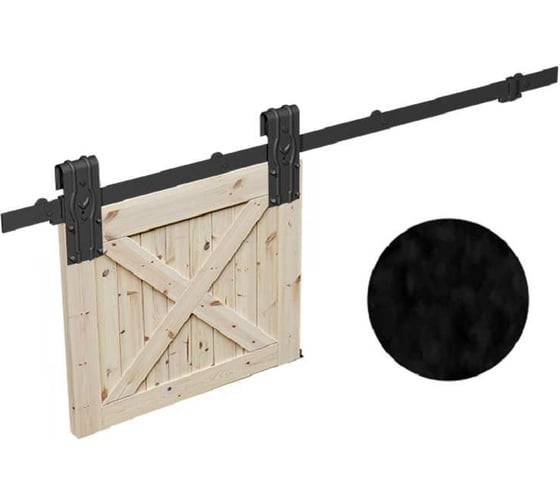 Изображение товара Комплект фурнитуры Valcomp YMIR на 1 дверь Roc design, полные колесики, черный матовый 219-325