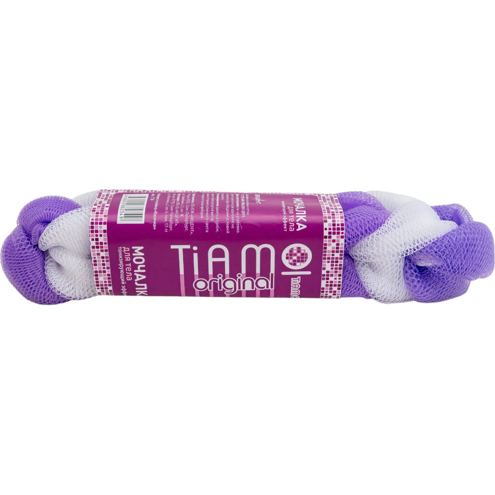 Мочалка TIAMO мочалка для тела из хлопка и джута 14×10 см