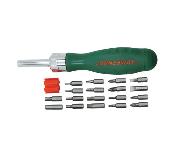Изображение товара Трещоточная отверточная рукоятка с набором бит Jonnesway DR0119S 48819 048819
