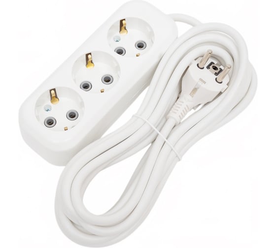 Изображение товара Сетевой удлинитель с заземлением, 3-местный, 5м У3-Е LUX 4606400414650