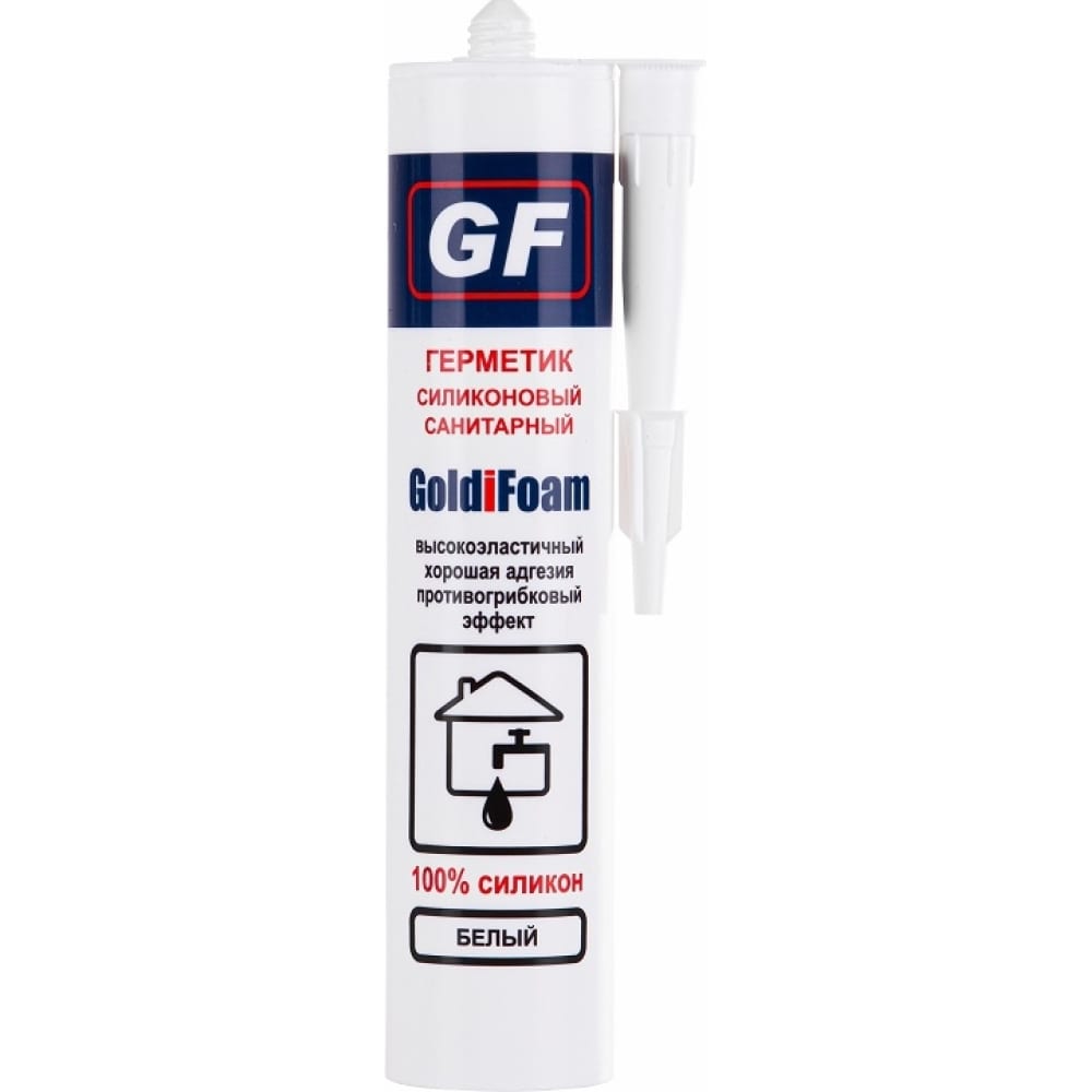 Силиконовый санитарный герметик GoldiFoam прорезыватель силиконовый