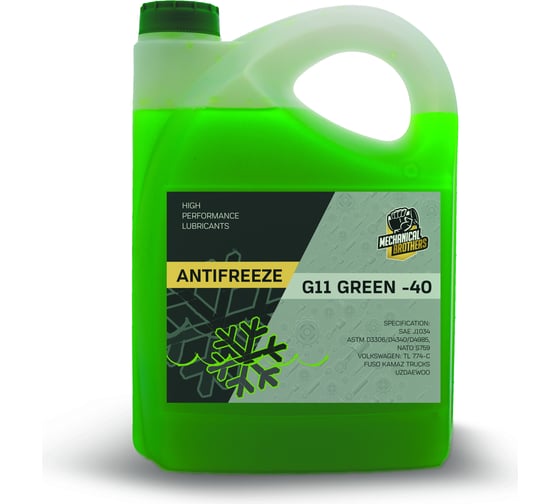 Изображение товара Антифриз MECHANICAL BROTHERS GREEN-40 G11, зеленый, 5 кг 4673725540005