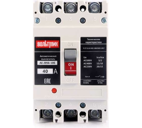 Изображение товара Автоматический выключатель ВТМ (S) АЕ 2056-10Б 40А ВТМ00021557