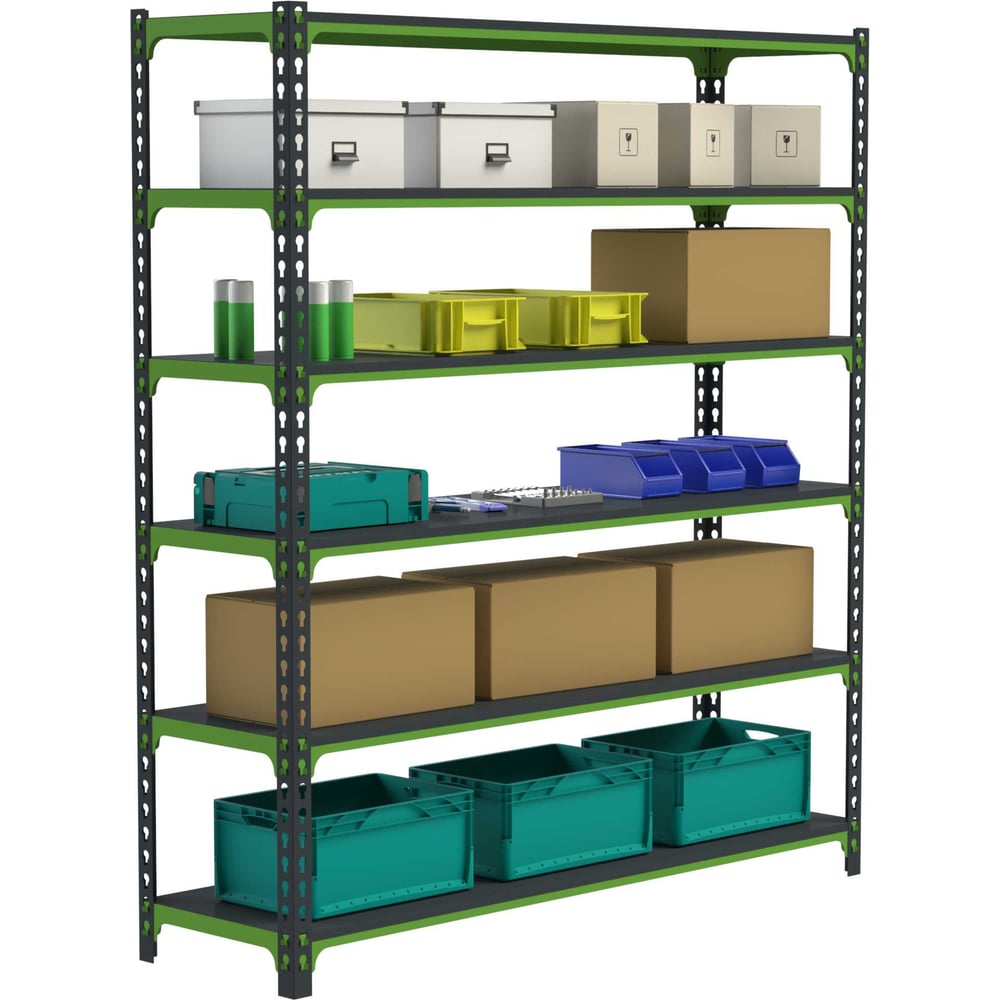 Изображение товара Стеллаж Металекс MID 2200x1800x600 мм 6 полок сталь серый