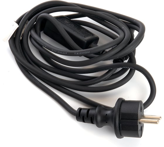 Изображение товара Сетевой шнур для гирлянд FERON 3м, 2x0,5мм2, IP44, черный, DM403 48190