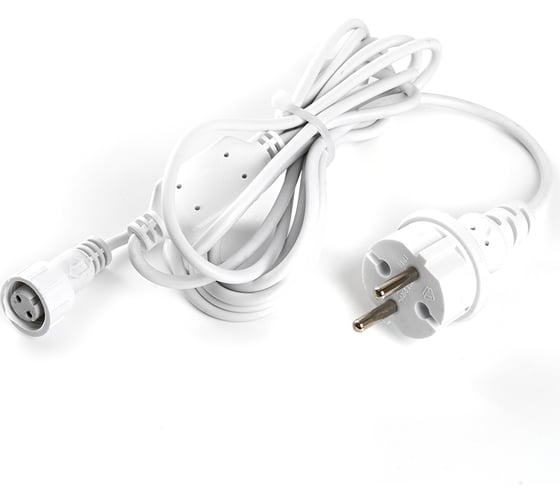 Изображение товара Сетевой шнур для гирлянд FERON 3м, 2x0,5мм2, IP44 белый, DM403 48189