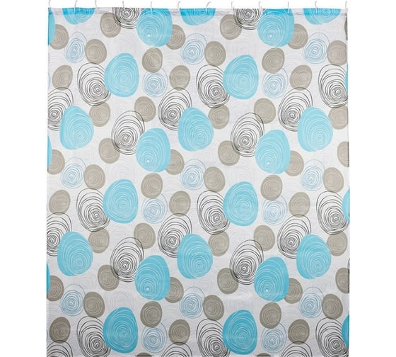 Изображение товара Занавеска для ванной комнаты Шарики, полиэстер, 180*160 см Рыжий кот 104970