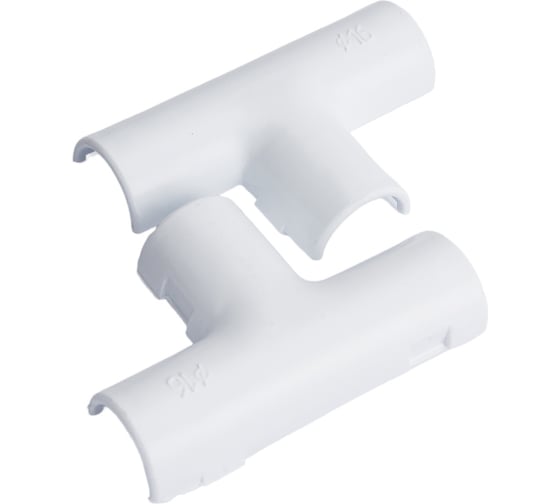 Изображение товара Cоединительный тройник для трубы EKF 16 мм, белый, 5 штук Plast tr-t-16w-r